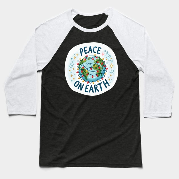 Peace on Earth Baseball T-Shirt by MZeeDesigns